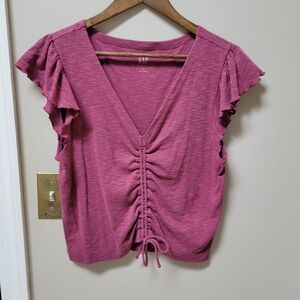 GAP Women's Mauve Ruched Blouse